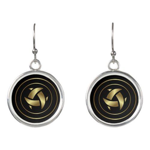 Crescent Moons _ Gold Crop Circles Earrings