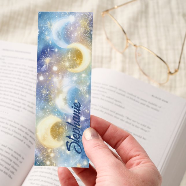 Crescent Moons Stars Sky Bookmarks (Hand)