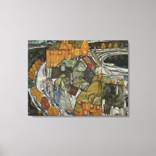 Crescent of Houses II Island Town by Egon Schiele Canvas Print