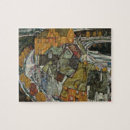 Crescent of Houses II Island Town by Egon Schiele Jigsaw Puzzle