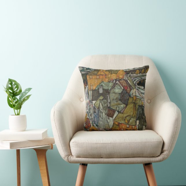 Crescent of Houses II, Island Town by Egon Schiele Throw Pillow (Chair)