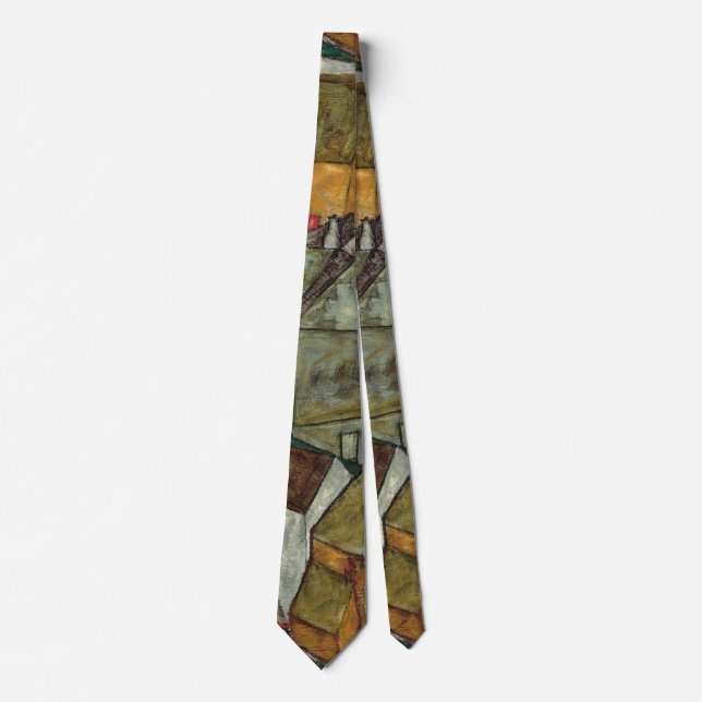 Crescent of Houses II, Island Town by Egon Schiele Tie (Front)