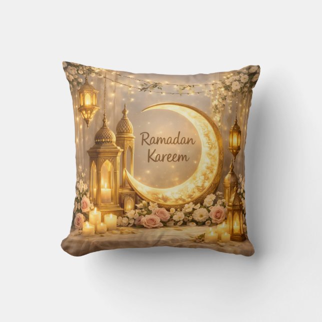 Crescent Of Light And Peace – Crescent Moon Art Throw Pillow (Front)