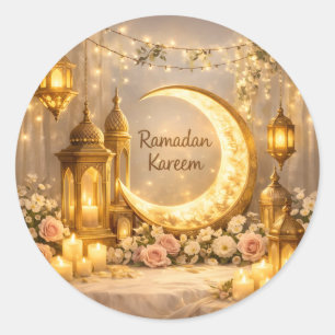 Crescent Of Light And Peace – Ramadan Crescent Classic Round Sticker