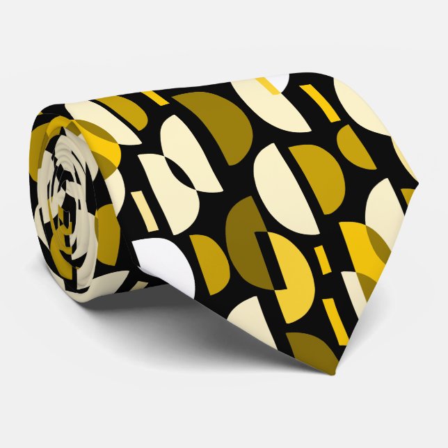 Crescent Pattern 010921 - Amber Neck Tie (Rolled)