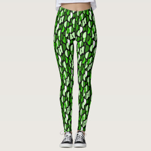 Crescent Pattern 010921 - Grass Green Leggings