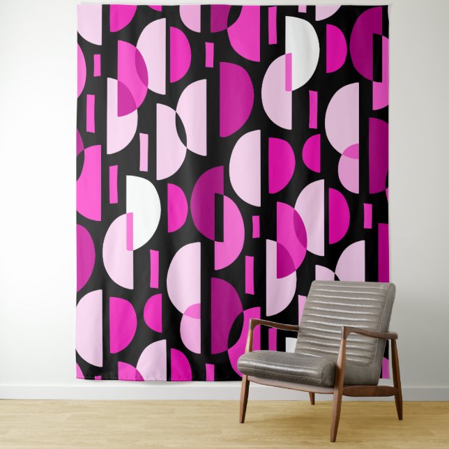 Crescent Pattern 010921 - Magenta Pink Tapestry (In Situ)