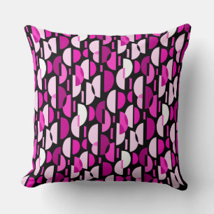 Crescent Pattern 010921 - Magenta Pink Throw Pillow