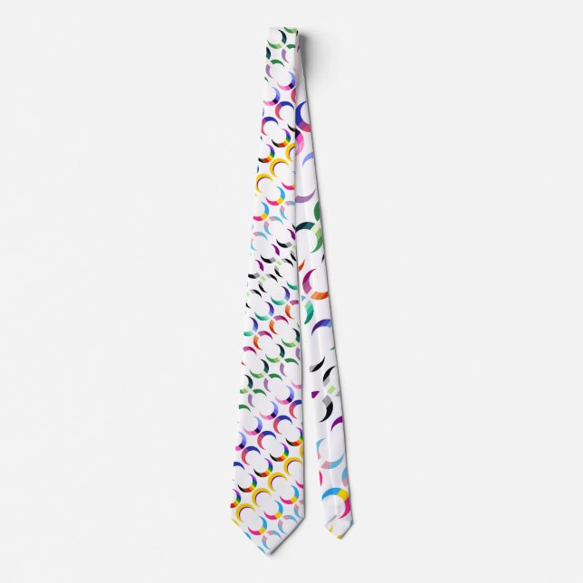 Crescent Pride Flag Moons Neck Tie (Front)