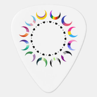 Crescent Pride Moons & Black Hearts Guitar Pick