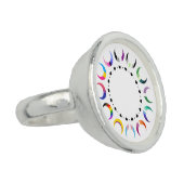 Crescent Pride Moons & Black Hearts Ring (Side)