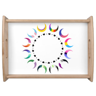 Crescent Pride Moons & Black Hearts Serving Tray