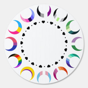 Crescent Pride Moons & Black Hearts Sign