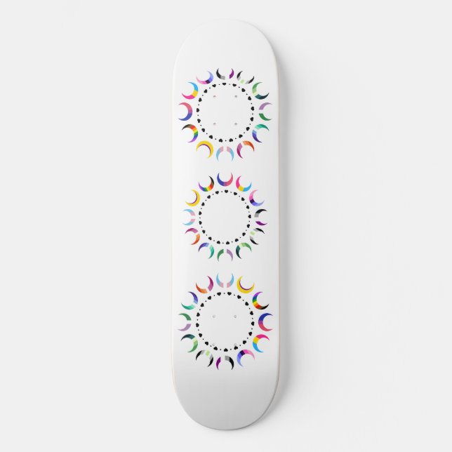 Crescent Pride Moons & Black Hearts Skateboard (Front)