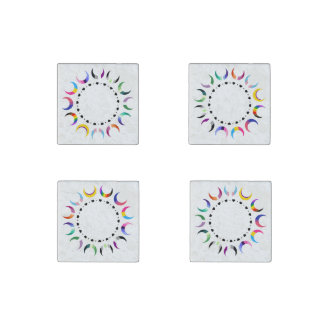 Crescent Pride Moons & Black Hearts Stone Magnet