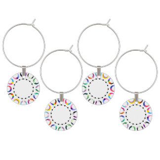 Crescent Pride Moons & Black Hearts Wine Charm