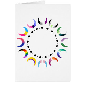  Crescent Pride Moons & Heart Ring  Cards