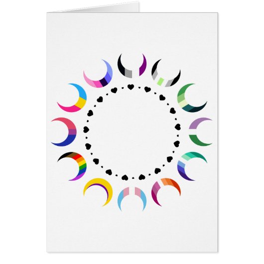  Crescent Pride Moons & Heart Ring  Cards (Front)
