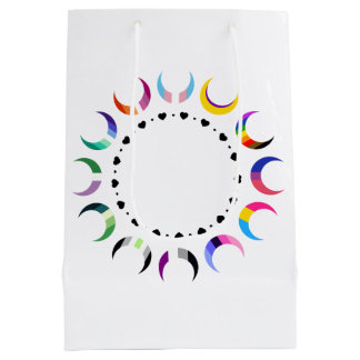 Crescent Pride Moons & Heart Ring Medium Gift Bag
