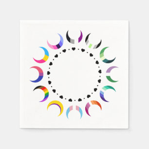  Crescent Pride Moons & Heart Ring  Napkins