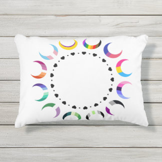  Crescent Pride Moons & Heart Ring  Outdoor Pillow