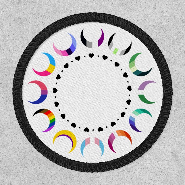 Crescent Pride Moons & Heart Ring Patch (Front)