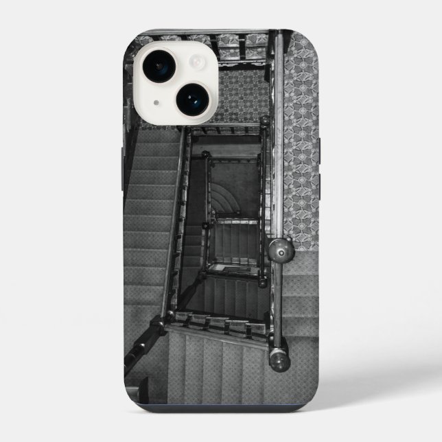 Crescent Stairwell Grayscale Iphone Case (Back)
