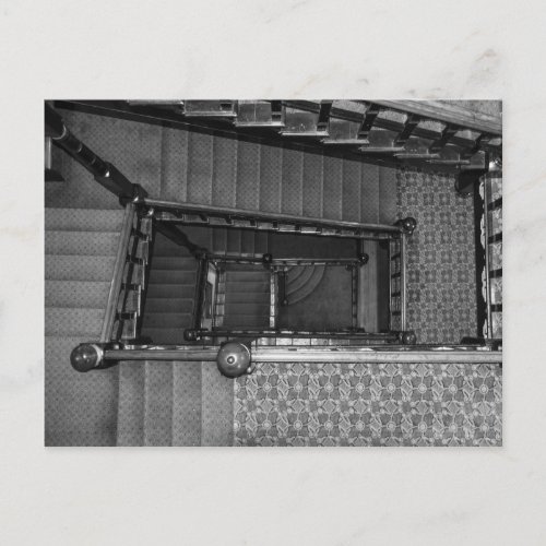 Crescent Stairwell Grayscale Postcard