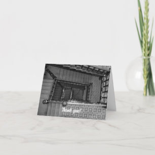 Crescent Stairwell Grayscale Thank You Card