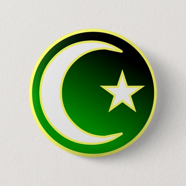 Crescent  & Star of Islam Button (Front)