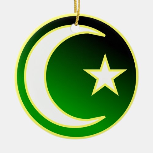 Crescent   Star of Islam Ceramic Ornament