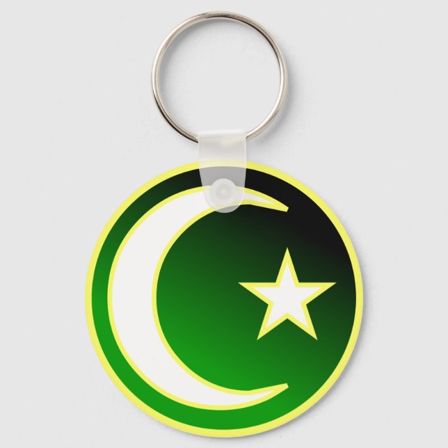 Crescent  & Star of Islam Keychain (Front)