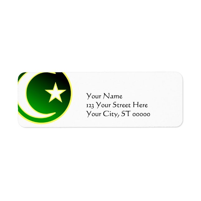 Crescent & Star of Islam Label (Front)