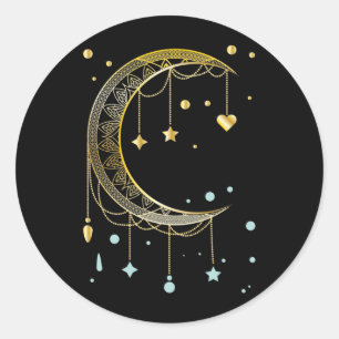 Crescent Sun Spirituality Moon Kawaii Classic Round Sticker