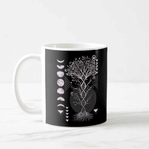 Crescent Tree Life Moon Phases Geometry Nature Coffee Mug