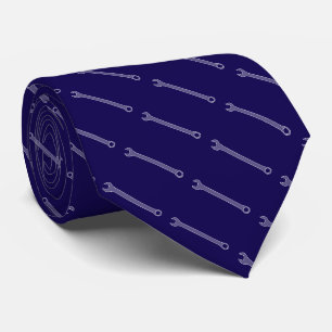 Crescent wrench blue neck tie