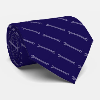 Crescent wrench blue neck tie