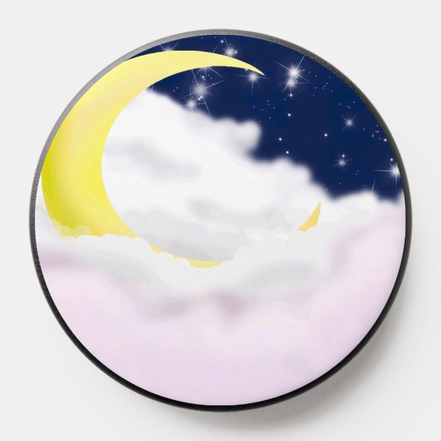 Cresent Moon in Soft Clouds Popsocket (Popsocket)