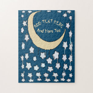 Cresent Moon & Stars, add text Jigsaw Puzzle