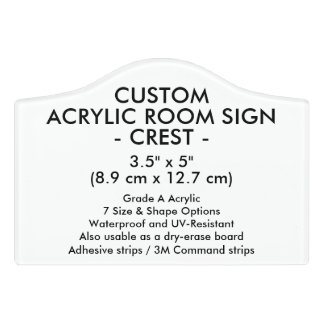 CREST Custom Office Room Acrylic Sign 3.5" x 5"