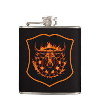 Crest Dartboard Bull Darts Dart Art Flask