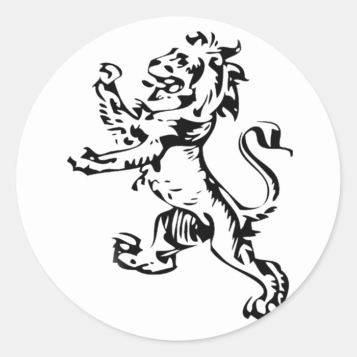 crest lion round sticker