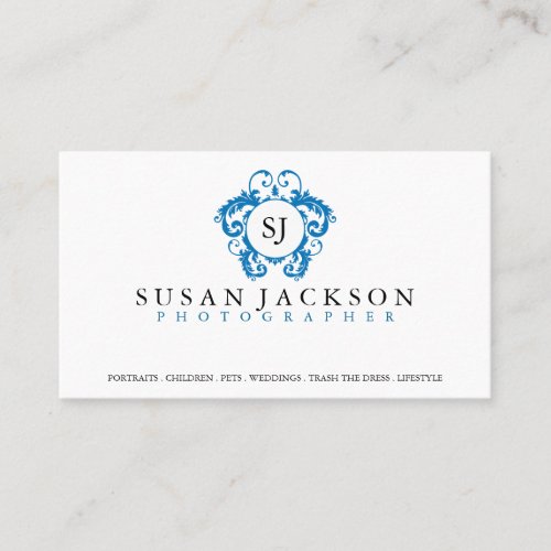 Crest Logo Photographers Business Card