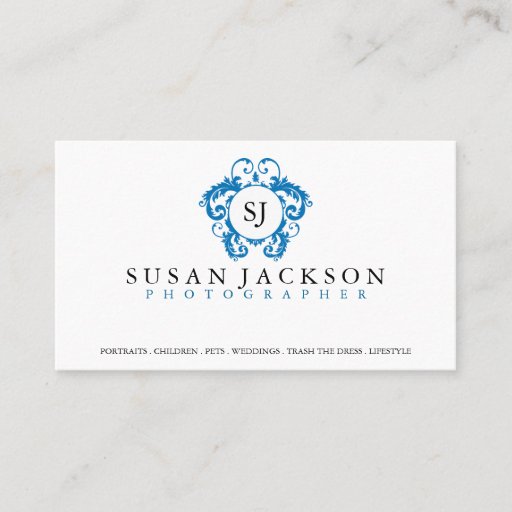 Customizable Crest Logo Photographers Business Card