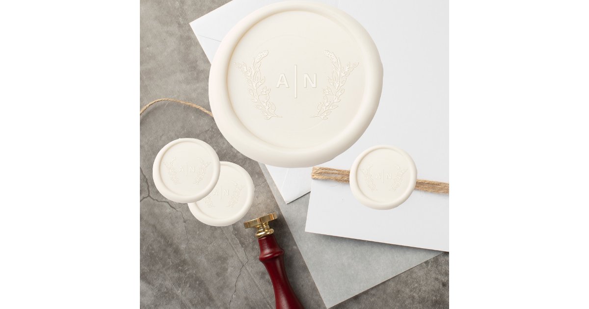 Crest monogram elegant wedding wax seal stamp | Zazzle