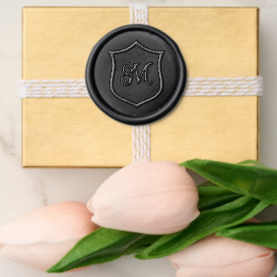 Crest Monogram Letter Wax Seal Sticker