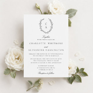 Crest,  Old Money Aesthetic, transparent backgroud Invitation