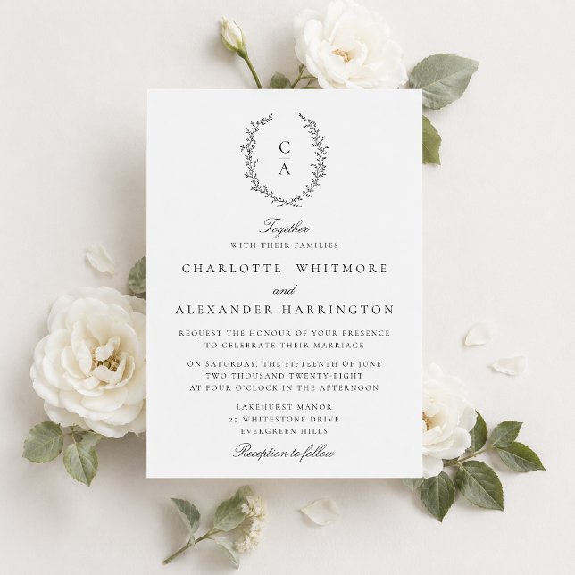 Crest,  Old Money Aesthetic, transparent backgroud Invitation (Creator Uploaded)