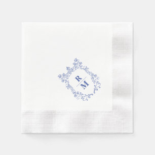 Crest personalized wedding Monogram Paper Napkin