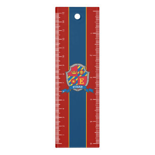 Crest shield lion personalized name and initial ruler